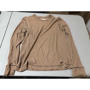 Aeropostale Waffle Knit Thermal Shirt Long Sleeve Brown Lg Cotton Blend Mens